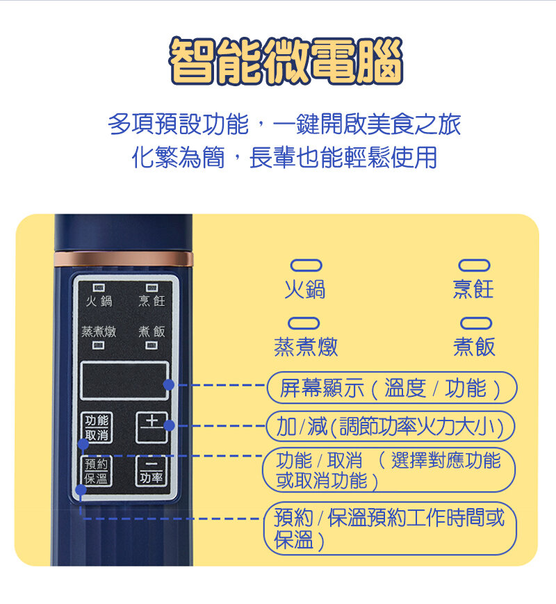 千琦 - 電煮鍋｜不沾鍋｜多功能電熱鍋｜1.6L 一人鍋｜迷你｜一人火鍋｜打邊爐 JD-701D