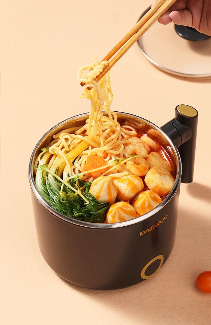 DAEWOO - Double-layer electric cooking pot｜Steaming on top and cooking on the bottom｜Electric hot pot｜Hot pot｜One person pot｜Fireless cooking DYZM-1266