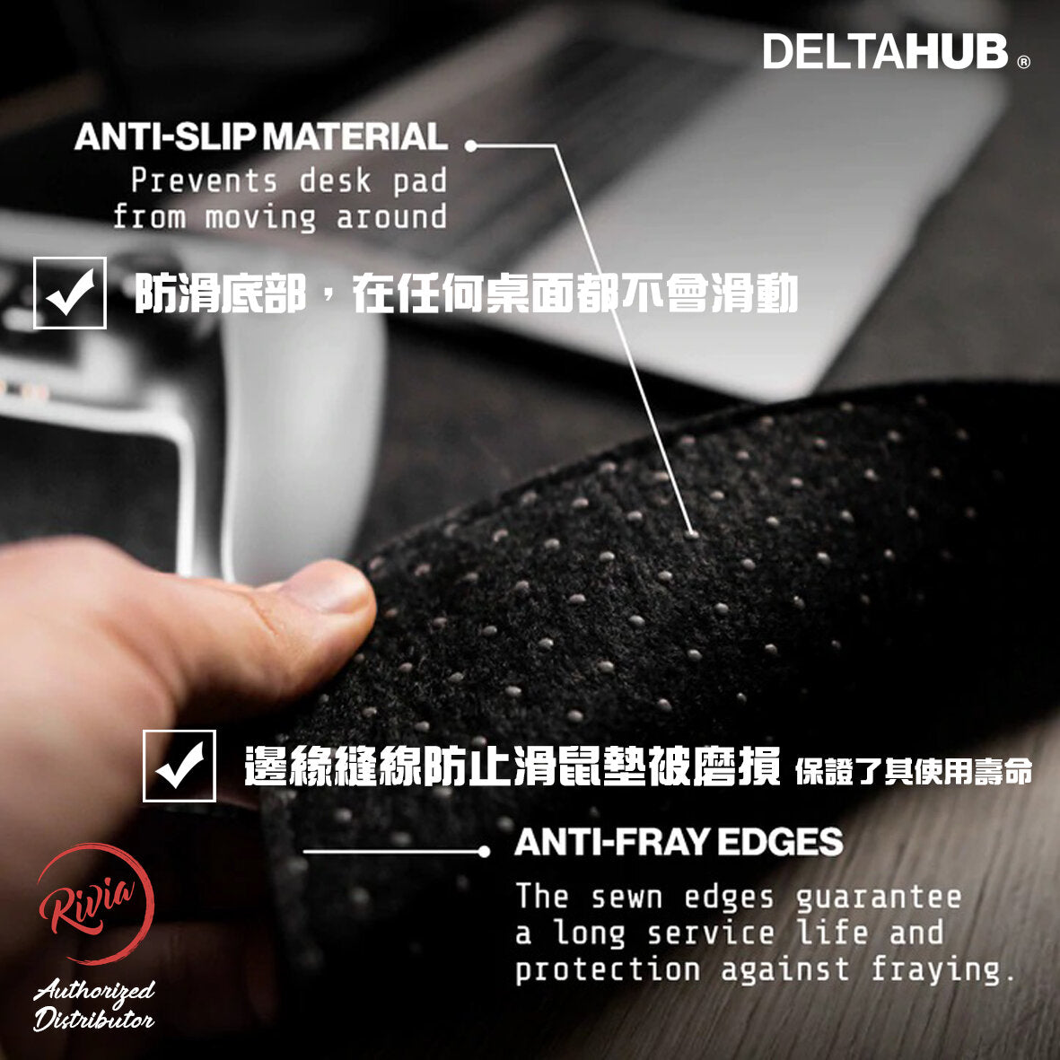 DELTAHUB - Minimalistic Desk Pad｜Wool Mouse Pad｜Anti-slip Mat｜Work Desk Pad｜Felt Desk Pad - SMALL (28x63CM)