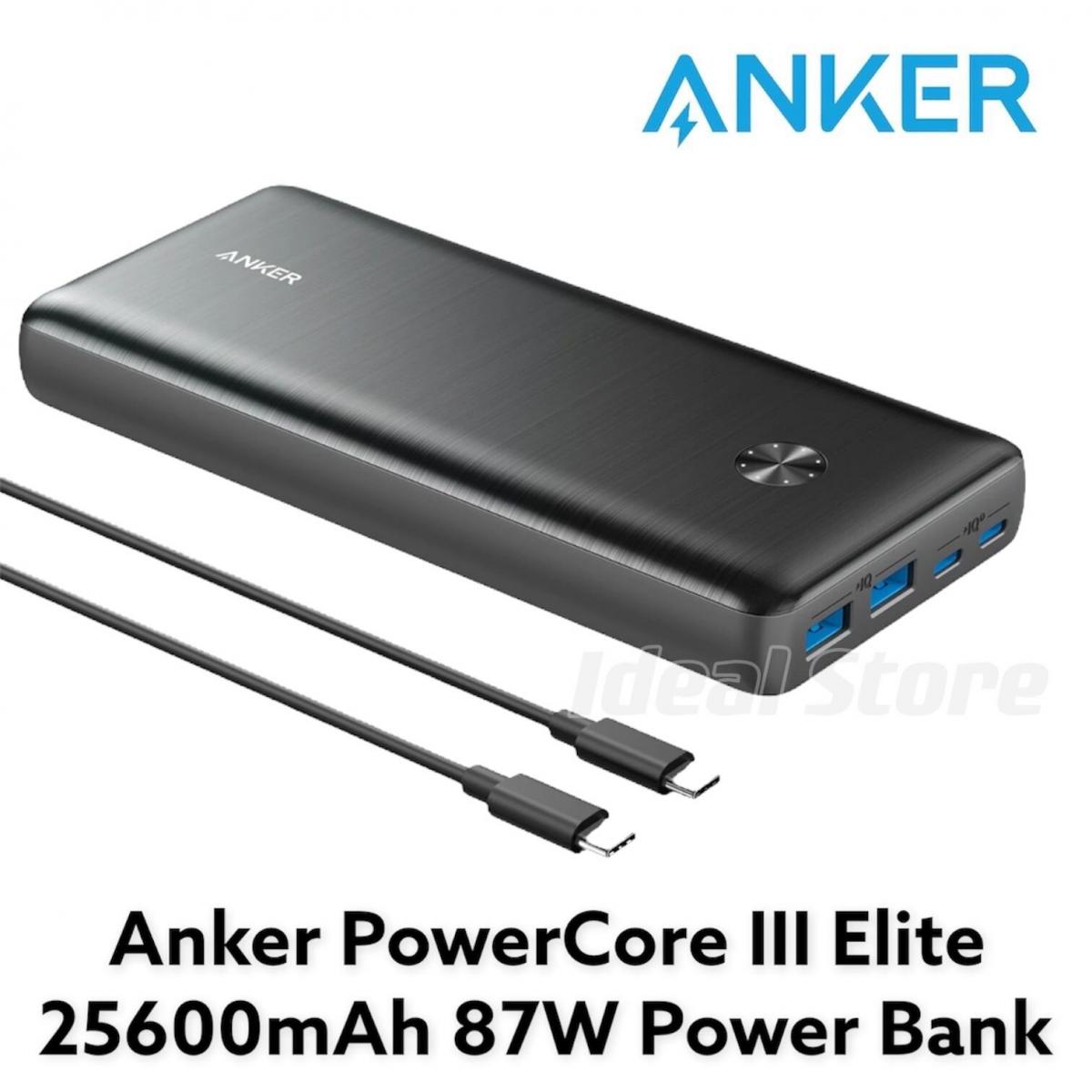 Anker - PowerCore III Elite 26K 87W 4-output power bank A1291 