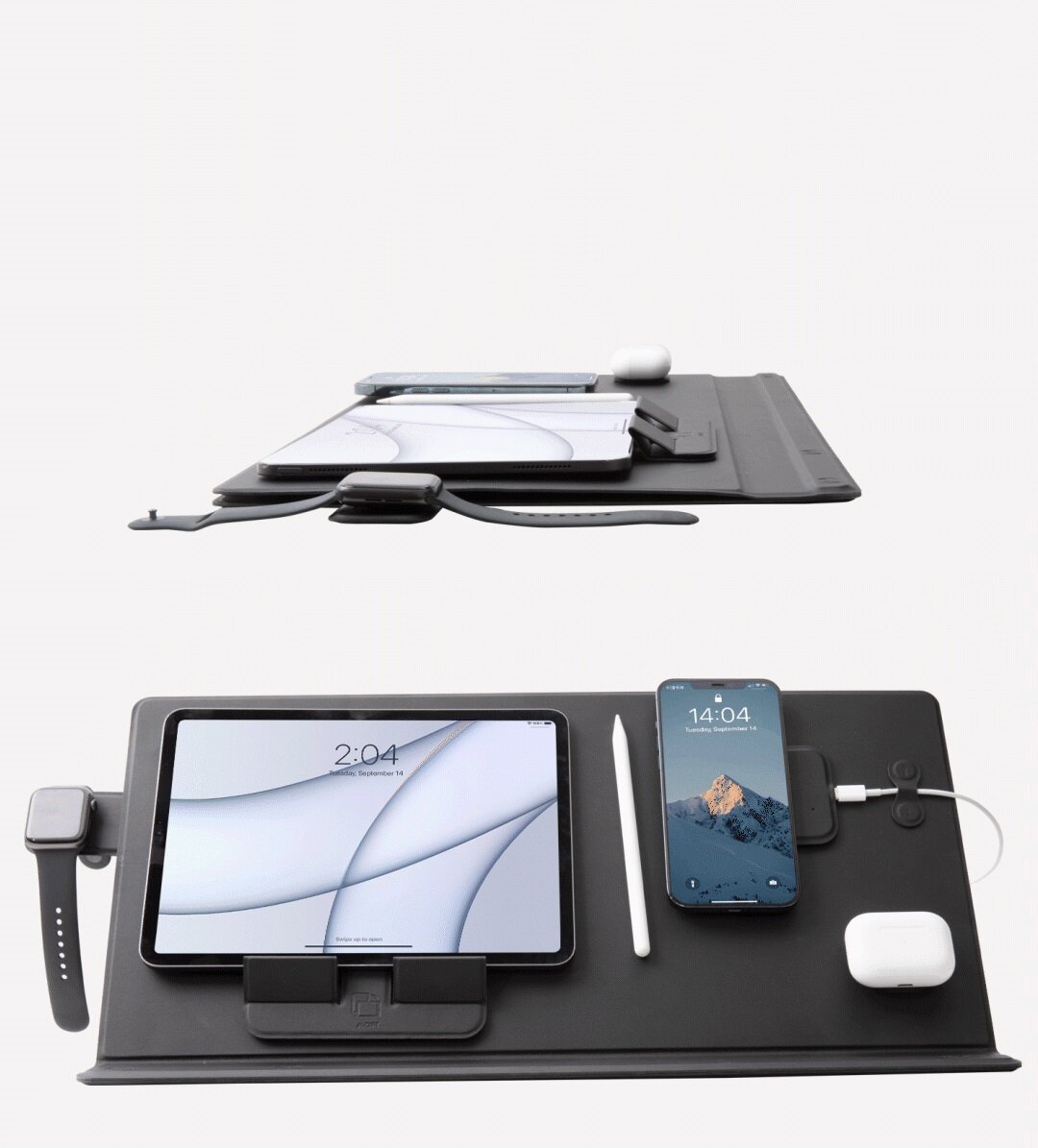 MOFT - Smart Desk Mat Digital Kit 高效辦公組｜智能電腦墊配件｜4-in-1 立架桌墊套件｜磁吸無線充電｜支架｜整線器｜MagSafe